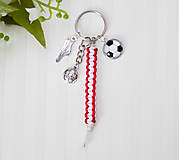 Kľúčenky - Klúčenka pre chlapca -Futbal biela/červená - 15861462_