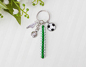 Kľúčenky - Klúčenka pre chlapca -Futbal biela/zelená - 15861489_