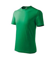 Polotovary - Detské tričko BASIC trávová zelená 16 - 15860524_