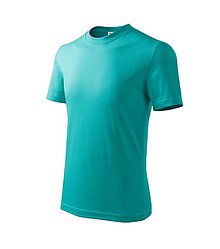 Polotovary - Detské tričko BASIC smaragdovozelená 19 - 15860530_