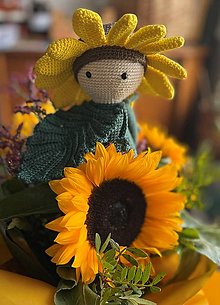 Hračky - Háčkovaná bábika slnečnica Sam - 15862302_
