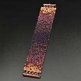 Náramky - Fialová Ombre, pletený náramok, korálky - 15863073_
