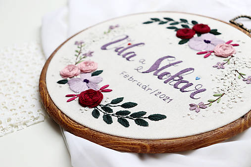 Darčeky pre svadobčanov - Výšivka Ľúbezná ♡ - 15865178_