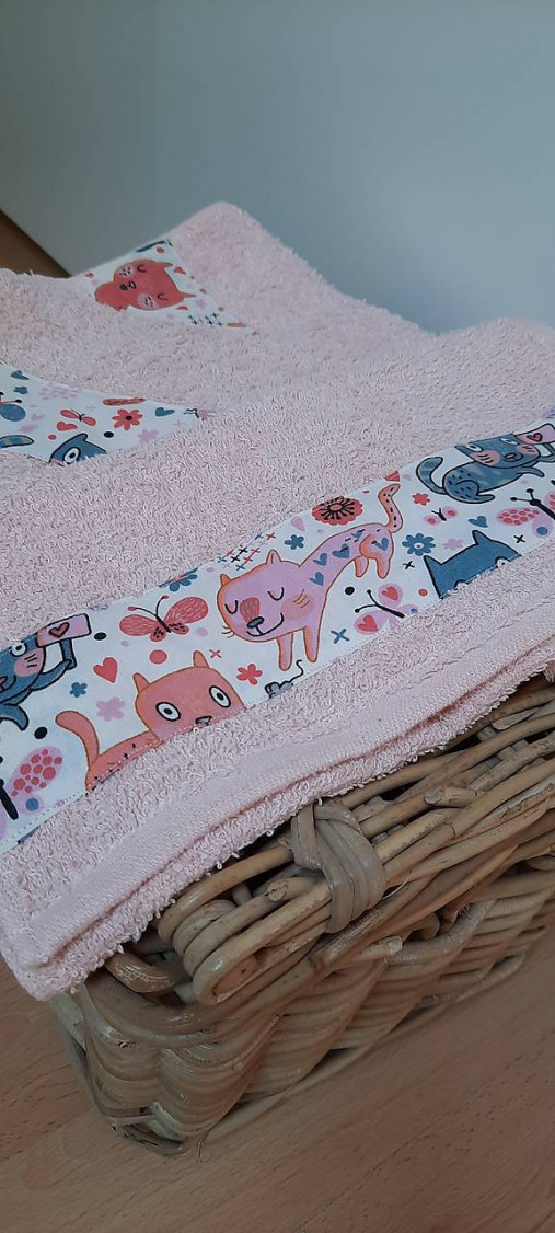 Detský textil - Detský / dievčenský uteráčik _ mačičky - 15863895_
