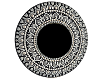 Obrazy - Čierno-biele zrkadlo MANDALA - 15864505_