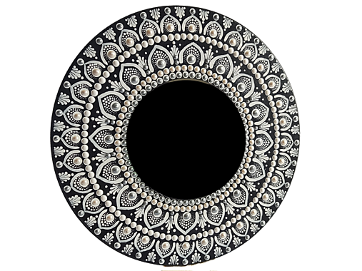 Čierno-biele zrkadlo MANDALA