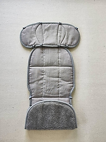 Detský textil - VLNIENKA Podložka do autosedačky Cybex Solution G i-fix  100 % Merino TOP SUPER WASH Grey 100% ľan šedý - 15865769_