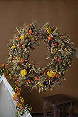 Dekorácie - Veľký prírodný veniec zo sušených rastlín babieho leta a jesene - 15866349_