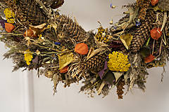 Dekorácie - Veľký prírodný veniec zo sušených rastlín babieho leta a jesene - 15866351_