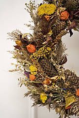 Dekorácie - Veľký prírodný veniec zo sušených rastlín babieho leta a jesene - 15866352_