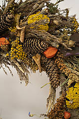 Dekorácie - Veľký prírodný veniec zo sušených rastlín babieho leta a jesene - 15866353_