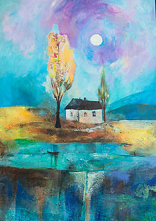 Obrazy - Dom pri jazere - 15866947_