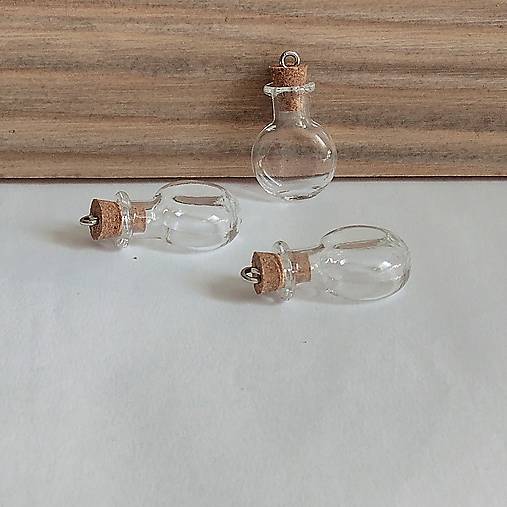 Sklenená fľaštička mini - s uškom - 2,5cm - 1ks