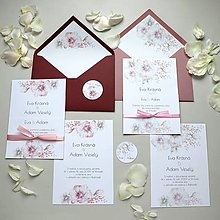 Papiernictvo - Kytica ružová - svadobné oznámenie - 15867321_
