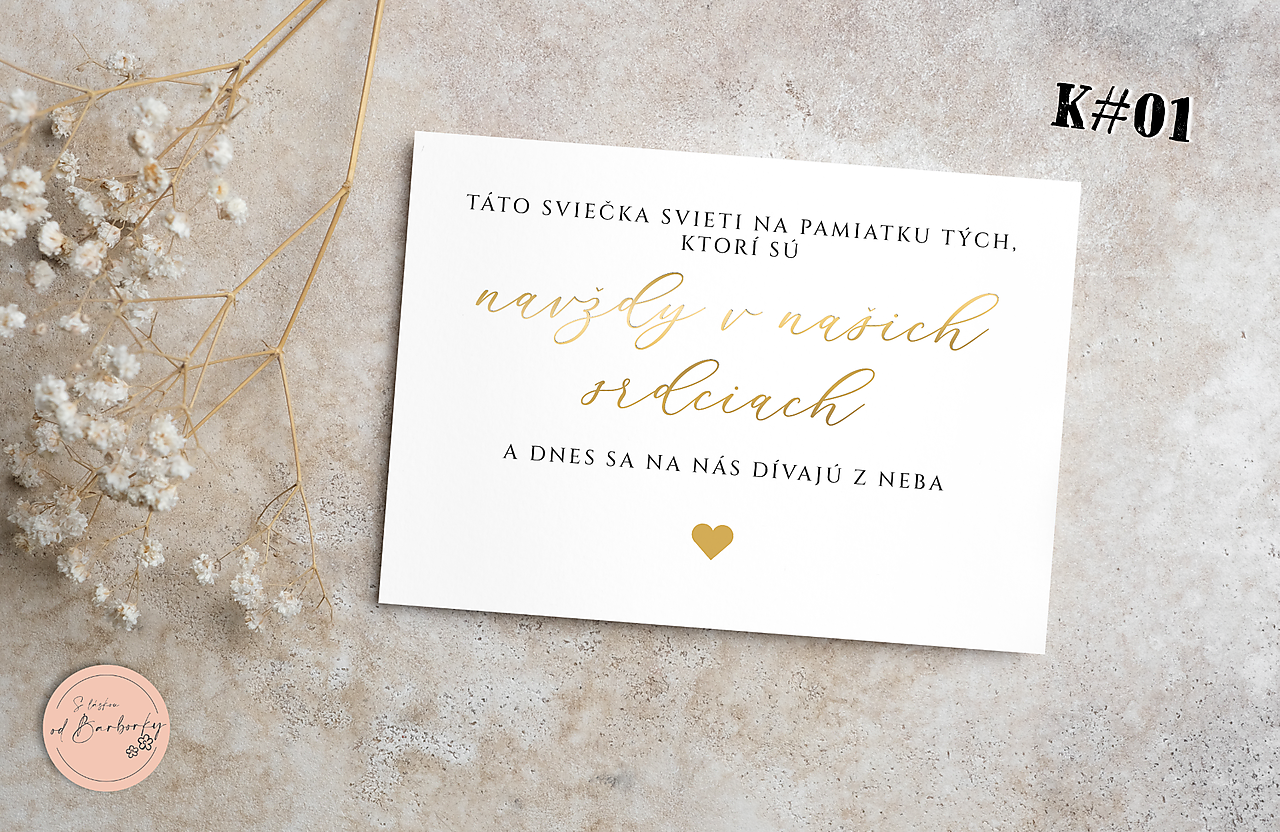 Kartička "Spomienkový kútik" K#01_L