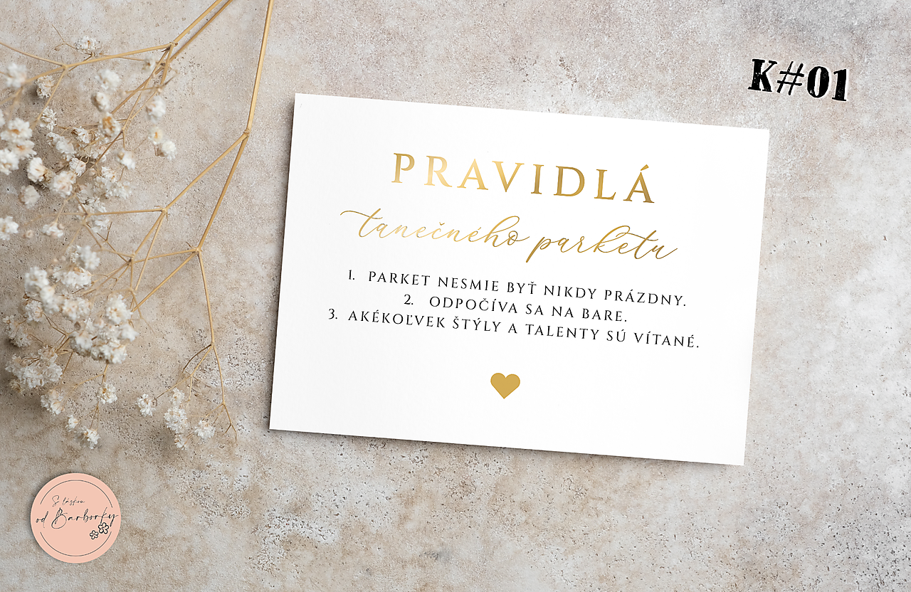 Kartička "Pravidlá tanečného parketu" K#01_N