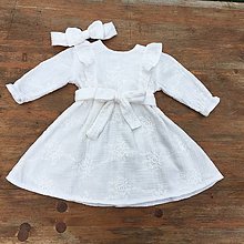 Detské oblečenie - Mušelínové šaty na krst - 15869645_