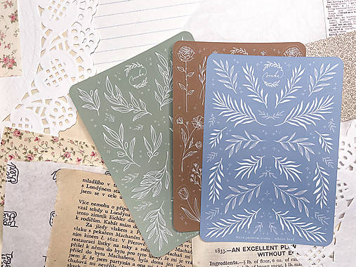 Papier - Samolepky " White Leaf" - 15868385_