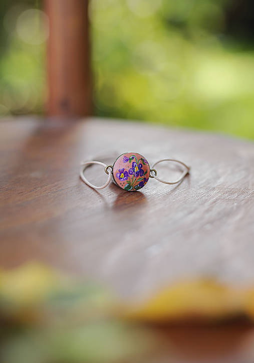 Náramky - Náramok Fialky (väčšia verzia) - 15869287_