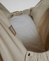 Detský textil - homba baby hačka závesná kolíska ľanová krémová - 15867579_