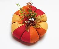 Dekorácie - Jesenná tekvička - väčšia, bordovo/oranžovo/béžová - 15869155_