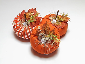 Dekorácie - Jesenná tekvička - menšia, oranžová - 15868946_