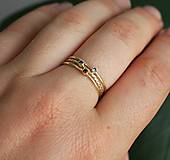 Prstene - Zlatý prsteň mini mini - modrý - 15868025_
