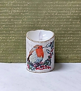 Svietidlá - led sviečka vtáčik v zime - 15867291_