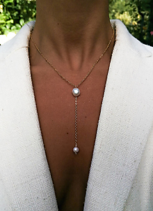 Náhrdelníky - Renaissance - náhrdelník v tvare Y s perlami - 15869017_
