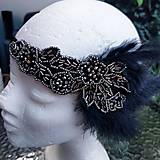 Ozdoby do vlasov - Great Gatsby Black Ornament ... čelenka - 15870620_