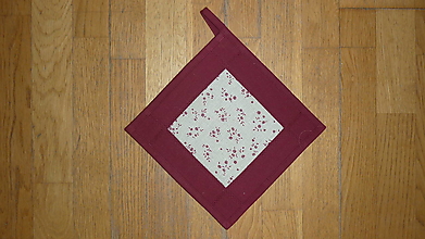 Úžitkový textil - Chňapka bordovo-béžová (10) - 15871729_