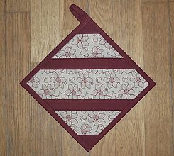 Úžitkový textil - Chňapka bordovo-béžová (8) - 15871841_