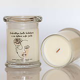 Sviečky - AKCIA - Sviečka zo sójového vosku s DREVENÝM knôtom v skle - WomanPower 5 - 15870880_