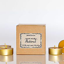 Sviečky - AKCIA - Čajové sviečky zo 100% včelieho vosku - Natural - 15871895_