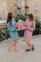 Šaty - Ľanové šaty s dlhými PUFF rukávmi - rôzne farby - 15870674_