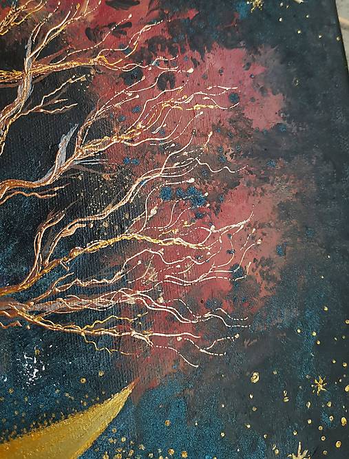 Autorská Maľba "Mesiac v plameňoch"