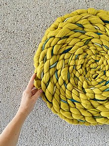 Dekorácie - Kruhová tapiséria “Žlto-zelená” - 15871341_