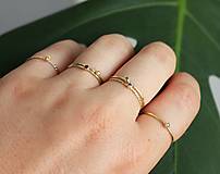 Prstene - Zlatý prsteň mini mini - hnedý - 15870090_
