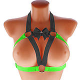 Spodná bielizeň - Elastický harness top postroj otevřená podprsenka s kovovými krúžkami - 15874293_