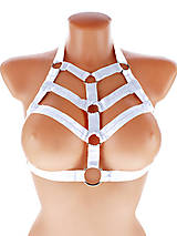 Spodná bielizeň - dámský postroj gothic postroj na telo otvorená podprsenka body harness open bra 44 - 15874898_