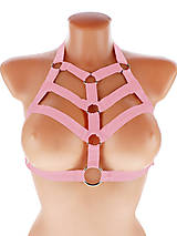 Spodná bielizeň - dámský postroj gothic postroj na telo otvorená podprsenka body harness open bra 44 - 15874907_