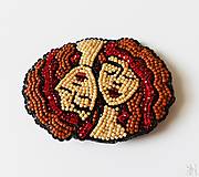  - Handmade šitá korálková brošňa pre znamenie zverokruhu - blíženci - 15872407_