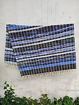 Úžitkový textil - Ručne tkaný koberec 80x130 cm, modrý mix - 15874213_