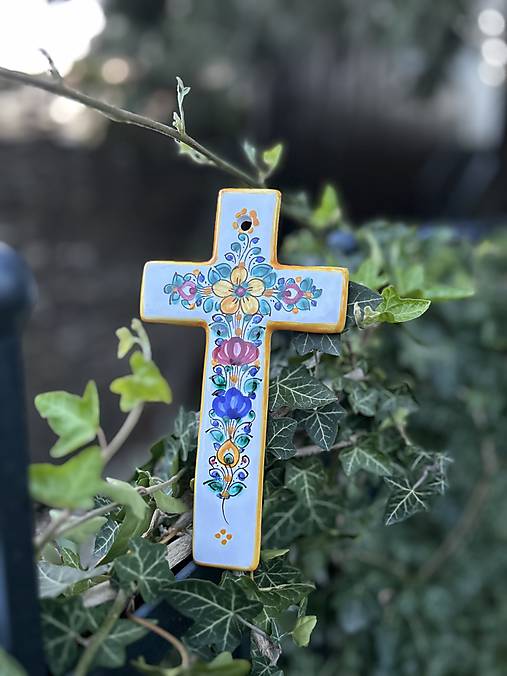 Dekorácie - Maľovaný kríž - 15874548_