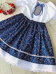 Rúška - Dievčenská folklórna suknička Anna v modrom - 15874860_