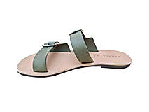Ponožky, pančuchy, obuv - Kožené šľapky SAMARIA - tmavozelená farba - 15874170_