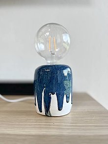Svietidlá a sviečky - Lampa modrá stekavá - 15873916_
