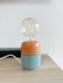 Svietidlá a sviečky - Lampa oranžovo-modrá - 15874044_
