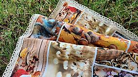 Úžitkový textil - Jesenný obrus s čipkou,,jesenný patchwork" - 15876896_