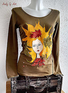 Topy, tričká, tielka - Ručnemaľované tričko - Jesenné - 15877073_